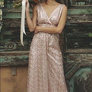 David’s Bridal Rose Gold Sequined Dress